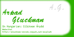arpad gluckman business card